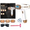 NALONE Epilatore Luce Pulsata 600-1200NM, IPL Epilatore Laser Donna 10 Livelli di Energia, Luce Pulsata 999,900 Adatto Depilatore Corpo, Viso, Ascelle, Gambe depilazione permanente