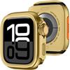 Amizee 2 in 1 Metallo Cover Compatibile con Apple Watch Serie 11/10 46mm, Rigida PC Anti-Graffio Metallo Cornice con Copertura Posteriore Protezione Custodia per iWatch 46mm, Dorato