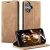 Monweicz Cover Compatibile con IPhone 16 Plus, Custodia Portafoglio con Slot per Scheda, Protezione Completa Premium in Pelle PU, Flip Libro Magnetica IPhone 16 Plus, Marrone