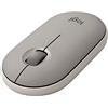 Logitech Pebble Mouse Wireless con Bluetooth o ricevitore 2,4 GHz, Silenzioso, Mouse Sottile con Clic Silenziosi Per Laptop, Notebook, iPad, PC e Mac - Sabbia