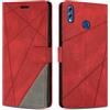 SONWO Cover per Honor 8X / Honor 9X Lite, Flip Caso in PU Pelle Case Cover Custodia con Slot per Schede e Supporto Stand per Honor 8X / Honor 9X Lite, Rosso