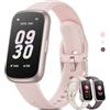 TIFOZEN Smartwatch Donna Uomo, 1,47'' Orologio Smartwatch con Cardio SpO2 Sonno, 24 Modalità Sportive Fitness Tracker Contapassi Orologio Digitale Smartband per Android iOS, Oro Rosa Opaco/Rosa