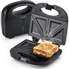 My Wave - Sandwich - Potenza 750 W - Per tutti i tipi di alimenti - Apertura a 90° - Griglia elettrica con piastre antiaderenti - Dimensioni: 22,5 x 14 cm - Nero