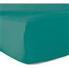 Le linge de Jules Lenzuolo con angoli 100% cotone a 57 fili, colore: verde turchese, 160 x 200 cm, berretto 30 cm