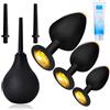 OPEIXSAYKOC Plug anale per donne e uomini, set per irrigazione vaginale in silicone, 3 accessori, set di plug anali sex toy con lubrificante, plug anali in silicone, grande, medio e piccolo, per principianti