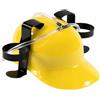 MIJOMA Casco per bere a mani libere con fattore di divertimento - Casco per bevande per feste, festival e carnevale - Supporto regolabile per lattine e bottiglie - Divertente gadget per feste (giallo)