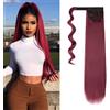 Cybelleza Coda Capelli Extension 55cm Vino Rosso Posticci per Capelli Lisci Coda di Cavallo con Clip Lunghi Sintetici Wrap Around Ponytail Naturali Parrucchino per Donna