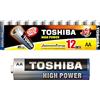 Toshiba 12 batterie AA, batterie alcaline LR6 1,5 V, ultra lunga durata, 10 anni di conservazione, ideali per telecomandi, giocattoli, dispositivi elettronici, 40700102