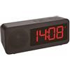 TFA DOSTMANN Sveglia radio 60.2546.01 con funzione radio, display a contrasto e funzione di ricarica per dispositivi mobili, plastica, nero, 170 x 105 x 110 mm