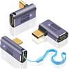Duttek Adattatore USB C a 90 gradi 240 W, adattatore USB C ad angolo retto 40 Gbps, adattatore USB C a 90 gradi PD maschio a femmina Extender con supporto video 8K Cavo USB 4 per laptop, tablet e