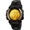 Dayllon Orologio digitale per bambini Sport all'aperto 50 m impermeabile Orologio elettronico Allarme 12/24 h Cronometro Calendario Ragazzo Ragazza Orologio analogico,Nero Oro X
