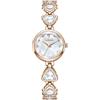 Alienwork Orologio Donna Oro rosa Bracciale in Acciaio Bianco Quadrante Madreperla Strass Elegante