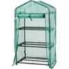 [en.casa] Serra da Giardino Balcone per Coltivazione Piante Scaffale a 3 Piani a Rete Copertura Semitrasparente Apertura a Cerniera Lampo Entrata Avvolgibile 125 x 69 x 49 cm Verde