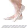 GLOMY POMPEA 9 Paia Salvapiedi Unisex Sneaker Calze Invisibili in Cotone con Antiscivolo(BIANCO) 35-38