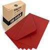 Japun - Buste (100 pezzi) - formato C5, 220 x 156 mm, rosso | Busta da lettera in carta da 140 g/m², con chiusura gommata, senza finestra, per inviti da scrivere e stampare