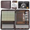 Nicpro 58 pezzi set schizzi artistici, matite meccaniche set in metallo nero MP1000 con matita da disegno 0,5 0,7, 0,9 e 2 mm, penna da 12 micron, blocco da disegno, 30 ricariche di piombo