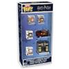 Funko Bitty POP! Starter Set: Harry Potter - 4 Mini Figures - Town - Ride - 6 Pieces - Harry - Hermoine - Ron - Garrick Ollivander - Figura in vinile da collezione - Idea regalo - Prodotto ufficiale