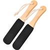 Canvas Trend 2 pietre pomice per piedi pelle dura, pietra professionale nera per piedi con manico in legno, lima ergonomica per piedi e scrubber per rimuovere calli, talloni screpolati, pelle morta e calli