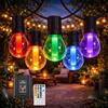 M mimotec - Ghirlanda solari a LED per esterni da 8 m, RGB dimmerabili, 10 lampadine, IP54 impermeabili, decorazione da giardino, patio, facciata, terrazza
