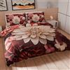 PETTI Artigiani Italiani - Set Copripiumino Matrimoniale Maxi 260x240 cm (2 Federe 63x63 cm Incluse), Parure Copripiumino Microfibra con Stampa Digitale Floreale 05 24 - Made in Italy