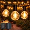 M mimotec - Ghirlanda luminosa a LED solare per esterni da 7,5 m, luce calda 2700K, 15 lampadine, IP54 impermeabile, decorazione da giardino, patio, facciata, terrazza