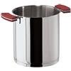 Sambonet 12'O'Clock Red Pentola Ø 16 cm, Acciaio Inox 18/10, Manici Antiscottatura in Silicone Rosso, con Interno Graduato
