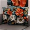 PETTI Artigiani Italiani - Coppia di Federe Cuscino 30x30 cm in Microfibra, Cuscini Arredo Camera da Letto, Divano, Salotto, Set 2 Fodere Copricuscino, Federa Floreale 05 18, 100% Made in Italy
