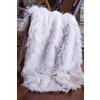 North End Decor Coperte in finta pelliccia mongola con capelli lunghi color argento, 50 x 60 cm, colore: grigio