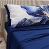 PETTI Artigiani Italiani - Lenzuola in Cotone con Federe in Stampa Digitale, Una Piazza e Mezza Francese, Completo Lenzuolo Sopra e Sotto con Angoli, Marmo 08 Blu Elettrico, 100% Made in Italy