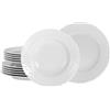 CreaTable, 12619 Serie Rococò Bianco - Set di stoviglie da 12 pezzi per 6 persone, servizio da tavola in porcellana, lavabile in lavastoviglie e microonde, Made in Europe