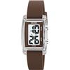 Gosasa Orologio digitale unisex alla moda, con numeri grandi, quadrante rettangolare, impermeabile, cinturino in silicone a LED, Marrone trasparente, Casual