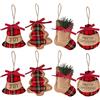 Vidillo Addobbo 8Pcs Decorazione natalizia Campana/Calza Forme a sfera per albero di Natale Pendente Campana Festa per la casa
