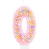 mciskin Macaron - Candele colorate per compleanno di ragazze, numero 0, color pastello, per torte, decorazione per feste a tema Macaron, forniture per baby shower
