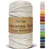 OurTop Corda Macramè, 4mm x 160m Filo Macrame Corda Macramè Filo Morbido Filato Macrame per Appendere La Parete, Fai Da Te, Artigianato, Lavori a Maglia, Lavori Decorativi(Natura)