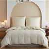 Simple&Opulence Bamboo Bed Linen, Setoso e morbido copripiumino Cool set di biancheria da letto Perfetto per la pelle e i capelli con federe, beige, 220 * 240cm