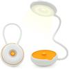 Eaxus® Lampada da tavolo a LED 3in1 - lampada da comodino flessibile USB o a batteria, bianca
