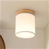 Doughelec Plafoniera Lampada da Soffitto 1 Faretti Rotonda, Legno Faretti da Soffitto Faretto da Parete Vintage Plafoniera 1 Luce E14 per Soggiorno Cucina Cameretta, Lampadina Non Inclusa