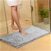 ele ELEOPTION Soft Shag Tappetino da Bagno Tappeto Cucina Porta Piedi Zerbino Striscia Antiscivolo Zerbino Assorbente Tappetini da Bagno Doccia Shaggy Carpet - 60 x 90 cm, Grigio