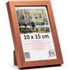 3-B Mega, cornice portafoto in legno, per ritratti, con vetro acrilico, 10 x 15 cm, colore: rosso rame