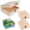 Jiavlyx 4 Pezzi Scatola Legno Con Coperchi,Scatola Portaoggetti In Legno, Non Trattata Naturale Scatole Di, Con Fibbia in Metallo, Per Conservare Gioielli, Snack, Piccoli Oggetti (S 10 * 10 * 5)