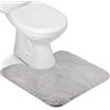 FCSDETAIL Tappeti da Bagno a Pelo Lungo Antiscivolo, Tappetino Lavabile in Lavatrice con Microfibre Morbide Assorbenti per Vasca, Doccia e Bagno (U - 50X50 cm, Grigio)