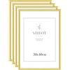 Veelot® 4x Cornici per Foto 30x40 cm,in Alluminio Metallo dorato,con Passepartout 20x30 cm. Ideali per certificati e diplomi di grandi dimensioni. Solo montaggio a parete.