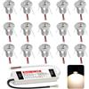 DYKUWEY Mini Faretti Led Soffitto 12V 1W, Faretti Led da Incasso per Cartongesso, IP65 Faretto LED Foro 15-18mm,faretti da incasso per Luci Cucina Bagno Camper, set di 15 (Argento Bianco Caldo 3000K)
