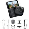 Insta360 GO Ultra Pack Creator Nero Notte- action cam mini 4K a mani libere, indossabile, superba in bassa luce, montala ovunque, stabilizzazione FlowState, 200 min di carica,bici e corsa