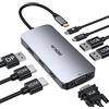 MOKiN Docking Station Dual Monitor, USB C Hub 3 Monitor con 2 HDMI, DisplayPort, VGA, PD Charging, USB A&C 2.0 per Dell/HP/Lenovo
