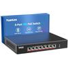 YuanLey Switch PoE 10G Non Gestito a 8 Porte YuanLey, 8 Porte PoE 10G Base-T, IEEE802.3af/at, 110W di Alimentazione Integrata, Compatibile con 1G/2.5G/5G/10G, Switch di Rete 10Gbe con Montaggio a Rack