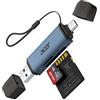 Acer Lettore di schede SD, adattatore per lettore di schede di memoria USB C e USB 3.0, supporta SD/Micro SD/SDHC/SDXC/MMC, compatibile con iPhone 15 Pro, MacBook Pro iPad Pro 2021, Pixel, XPS 13 ecc.