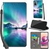 PHINIENLAND Cover per Xiaomi Redmi Note 10 4G custodia portafoglio Aurora | 3 scomparti carte, 1 tasca banconote, Chiusura magnetica, Supporto, Pelle PU flip cover per Redmi Note 10 4G