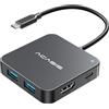 ACASIS Hub USB-C 10Gbps, adattatore multiporta con 4K60 HDMI, uscita 100 W, 3 USB A 3.1, porta dati, adattatore USB-C a HDMI per MacBook Air/Pro M1 M2 M3 M4, Dell, Lenovo, Surface e iPad Pro e Air