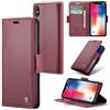 Rerzoiro Cover per iPhone X/iPhone XS Custodia Portafoglio [Blocco RFID] Premium Pelle PU Wallet Case Flip Libro con Porta Carte Slot Supporto Flip Case per iPhone X/XS, Rosso